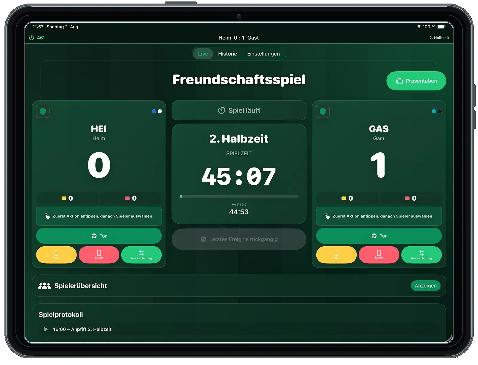 MatchControl on iPad