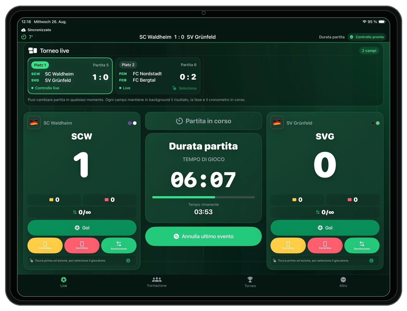 MatchControl su iPad