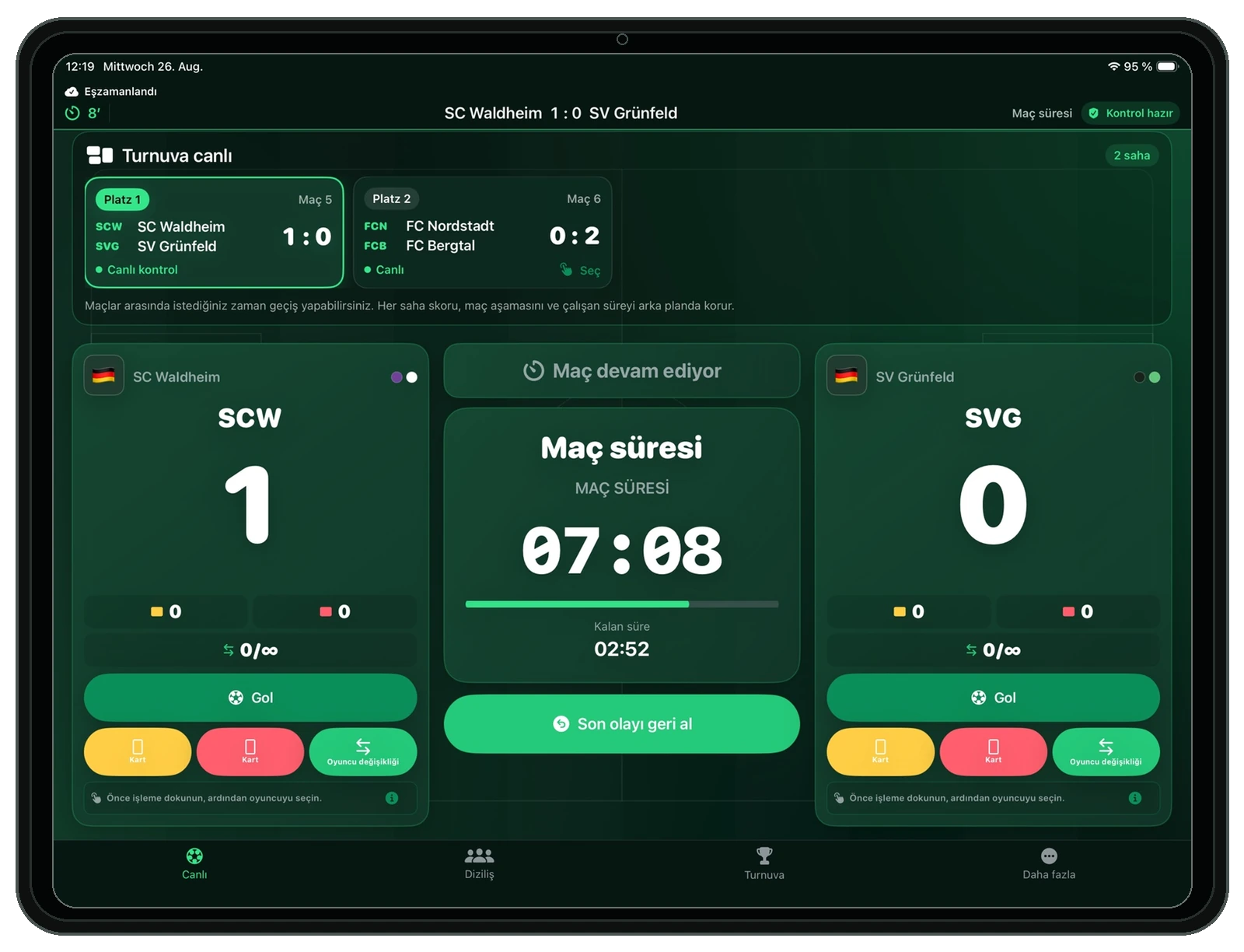 iPad’de MatchControl