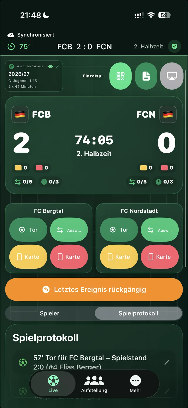 Kompakte Live-Übersicht auf dem iPhone